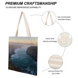 yanfind Great Martin Canvas Tote Bag Double Cliff Outdoors Promontory Ocean United States Sea Grey Mendocino Calm Golden Hour white-style1 38×41cm