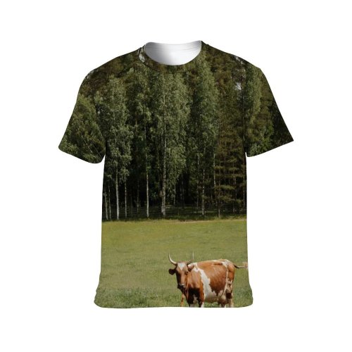 yanfind Adult Full Print T-shirts (men And Women) Agriculture Beef Bovine Bull Cattle Cow Dairy Farm Farming Field Landscape
