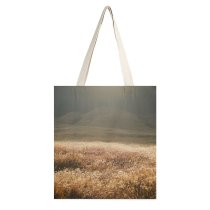 yanfind Great Martin Canvas Tote Bag Double Field Grassland Outdoors Grass Plant Sunlight Light Mound Autumn Gold Silver white-style1 38×41cm