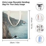 yanfind Great Martin Canvas Tote Bag Double Cliff Outdoors Promontory Bixby Creek Big Sur Usa Grey white-style1 38×41cm