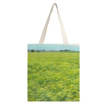 yanfind Great Martin Canvas Tote Bag Double Field Grassland Outdoors Countryside Farm Meadow Rural Agriculture Mustard Building Landscape Land white-style1 38×41cm