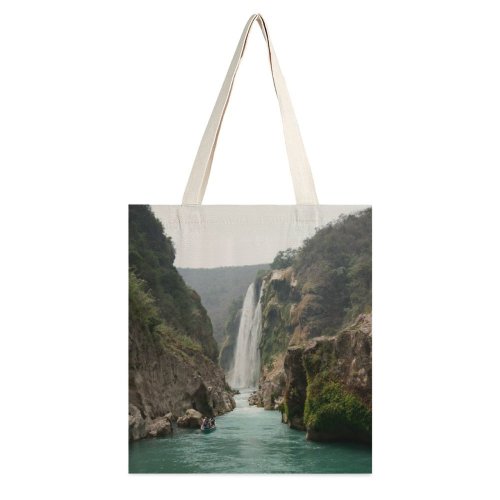 yanfind Great Martin Canvas Tote Bag Double Cliff Outdoors River Waterfall Promontory Ocean Peace Alone Tranquility Lonely Colorful white-style1 38×41cm