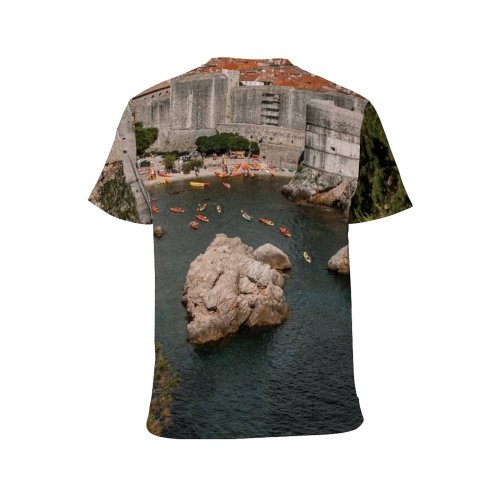yanfind Adult Full Print T-shirts (men And Women) Adriatic Aged Architecture Atmosphere Boat Breathtaking Castle City Cloudy Croatia Dramatic