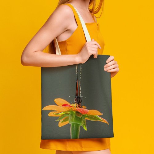 yanfind Great Martin Canvas Tote Bag Double Butterfly Insect Invertebrate Plant Monarch Flower Bee Honey Geranium Asteraceae white-style1 38×41cm