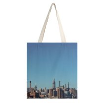 yanfind Great Martin Canvas Tote Bag Double Building City Town Urban High Rise Metropolis Architecture Spire Steeple Downtown white-style1 38×41cm