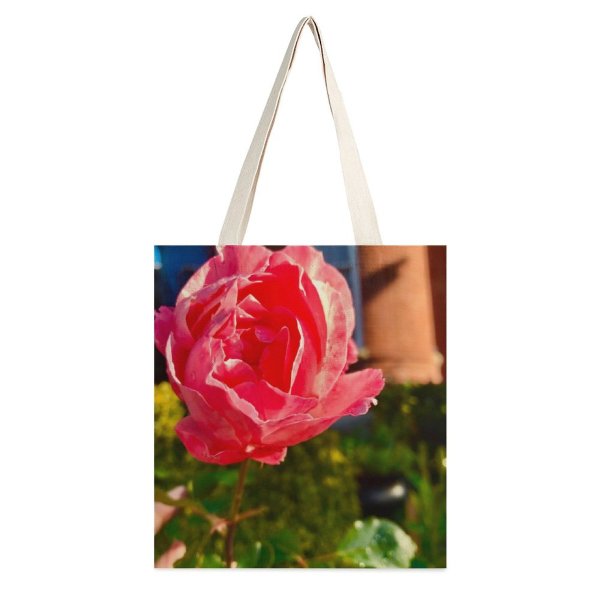 yanfind Great Martin Canvas Tote Bag Double Flower Plant Rose St Se Washington United States Geranium Petal white-style1 38×41cm