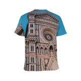 yanfind Adult Full Print T-shirts (men And Women) Aged Arched Architecture Attract Sky Building Carve Cathedral Catholic Church Cloudless Construction