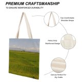 yanfind Great Martin Canvas Tote Bag Double Field Grassland Outdoors Countryside Paddy Central Java Rural Farm Plant Vegetation white-style1 38×41cm
