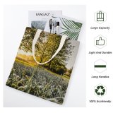 yanfind Great Martin Canvas Tote Bag Double Field Grassland Outdoors Countryside Farm Rural Meadow Building Plant Jar Potted Pottery white-style1 38×41cm