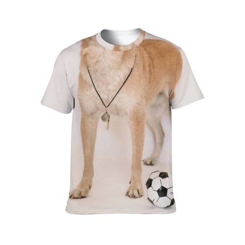 yanfind Adult Full Print T-shirts (men And Women) Active Adorable Amusing Ball Care Championship Competition Space Creature Cute Dog