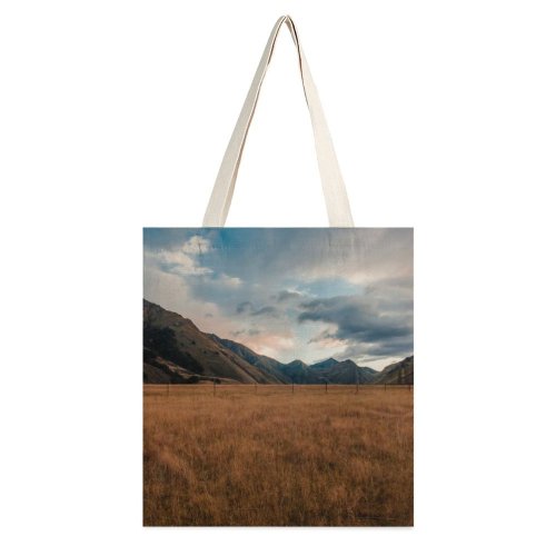 yanfind Great Martin Canvas Tote Bag Double Field Grassland Outdoors Landscape Land Grass Tree Love Hills Cloudscape white-style1 38×41cm