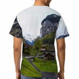 yanfind Adult Full Print T-shirts (men And Women) Adventure Amazing Asphalt Breathtaking Chalet Cliff Coniferous Countryside Creek Destination Explore Footpath