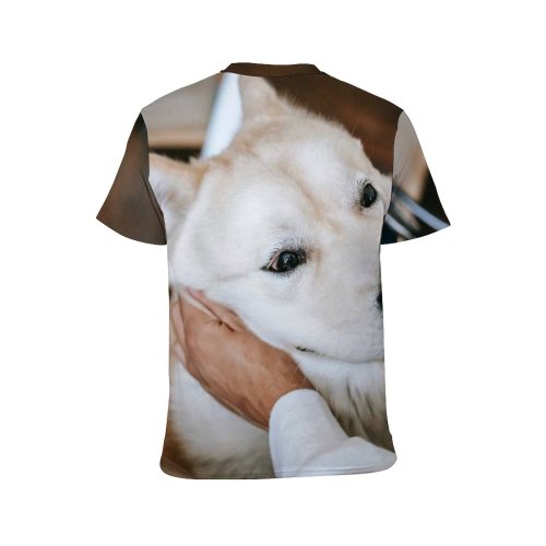 yanfind Adult Full Print T-shirts (men And Women) Adorable Affection Akita Blurred Bonding Calm Care Caress Content Crop Cuddle
