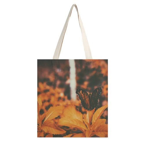 yanfind Great Martin Canvas Tote Bag Double Butterfly Leaf Kerala India Insect Flora Plant Invertebrate Explore Leaves Travel Forest white-style1 38×41cm