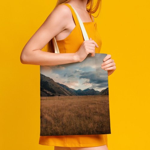 yanfind Great Martin Canvas Tote Bag Double Field Grassland Outdoors Landscape Land Grass Tree Love Hills Cloudscape white-style1 38×41cm