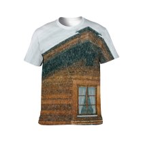 yanfind Adult Full Print T-shirts (men And Women) Aged Architecture Building Construction Countryside Curtain Dwell Exterior Facade Fluffy Idyllic