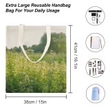 yanfind Great Martin Canvas Tote Bag Double Field Grassland Outdoors Jar Plant Potted Pottery Vase Countryside Farm Rural Meadow white-style1 38×41cm