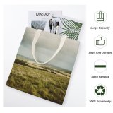 yanfind Great Martin Canvas Tote Bag Double Field Grassland Outdoors Savanna Land East London Africa Countryside Grass Plant Landscape white-style1 38×41cm