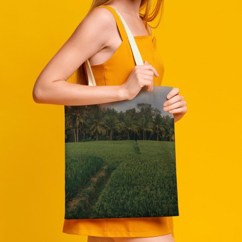 yanfind Great Martin Canvas Tote Bag Double Field Grassland Countryside Paddy Summer Plant Vegetation Sunset Land Rural Farm Outdoors white-style1 38×41cm
