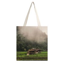 yanfind Great Martin Canvas Tote Bag Double Field Grassland Outdoors Countryside Paddy Plant Vegetation Mueang Pan Land Rainforest Tree white-style1 38×41cm
