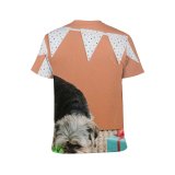 yanfind Adult Full Print T-shirts (men And Women) Alone Attentive Box Calm Carpet Celebrate Colorful Curious Decor Decoration Dog