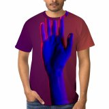 yanfind Adult Full Print T-shirts (men And Women) Communication Space Departure Electric Light Fingers Friendly Gesture Goodbye Hands