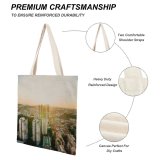 yanfind Great Martin Canvas Tote Bag Double City Building Architecture Downtown Town Urban High Rise Sunlight Cityscape Housing white-style1 38×41cm