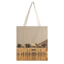 yanfind Great Martin Canvas Tote Bag Double Building Architecture Jaipur India Dome Worship Grey Reflection Palace Castle Fort Floating white-style1 38×41cm
