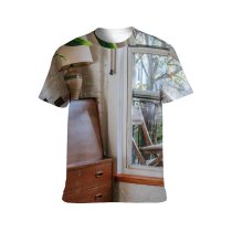 yanfind Adult Full Print T-shirts (men And Women) Accommodation Apartment Home Bed Bedroom Brick Wall Cabinet Classic Comfort Commode Corner