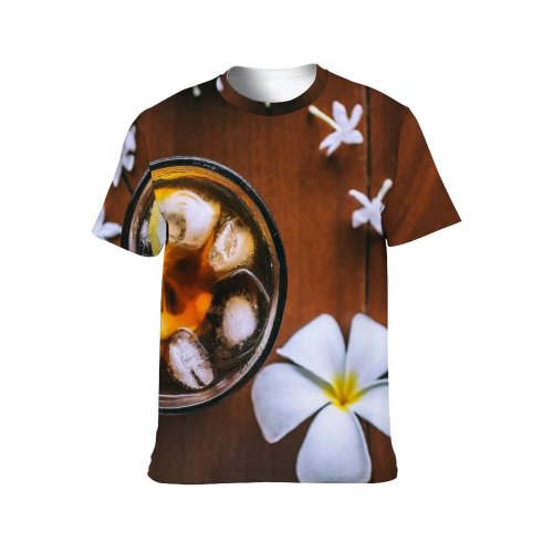 yanfind Adult Full Print T-shirts (men And Women) Alcohol Aroma Arrangement Beverage Citron Citrus Cocktail Cool Cube Decorate Decoration Delicious