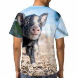 yanfind Adult Full Print T-shirts (men And Women) Adorable Barrier Blurred Countryside Creature Curious Cute Daytime Enclosure Farmland Fauna Fence