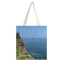 yanfind Great Martin Canvas Tote Bag Double Cliff Outdoors Promontory Birds Scenery Ocean Sea Stock white-style1 38×41cm