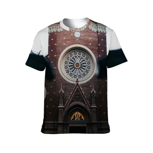 yanfind Adult Full Print T-shirts (men And Women) Aged Ancient Architecture Art Attract Basilica Belief Building Castle Catholic Church