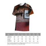 yanfind Adult Full Print T-shirts (men And Women) Aged Ancient Architecture Bookshelf Brick Wall Classic Cozy Creative Daylight Decor Decoration