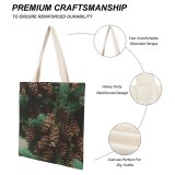 yanfind Great Martin Canvas Tote Bag Double Christmas Conifer Flora Plant Tree Spruce Cone Pine Foliage Branch Leaves Winter white-style1 38×41cm