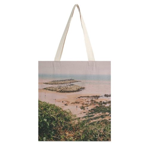 yanfind Great Martin Canvas Tote Bag Double Bush Plant Vegetation Outdoors Land Landscape Scenery Ocean Sea Shoreline Ground Panoramic white-style1 38×41cm