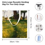 yanfind Great Martin Canvas Tote Bag Double Field Grassland Outdoors Grass Countryside Farm Rural Meadow Plant Tree Melitopol' Vegetation white-style1 38×41cm