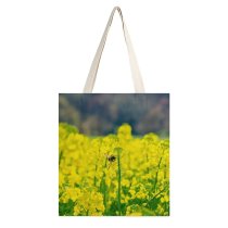 yanfind Great Martin Canvas Tote Bag Double Field Grassland Outdoors Countryside Farm Meadow Rural Bee Honey Insect Invertebrate Plant white-style1 38×41cm