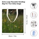 yanfind Great Martin Canvas Tote Bag Double Field Grassland Outdoors Countryside Farm Rural Meadow Plant Grass Flower Public white-style1 38×41cm