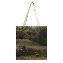 yanfind Great Martin Canvas Tote Bag Double Field Grassland Outdoors Countryside Farm Rural Meadow Horse Pasture Ranch France Grazing white-style1 38×41cm