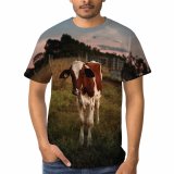 yanfind Adult Full Print T-shirts (men And Women) Agriculture Blurred Country Countryside Cow Eat Farm Farmland Field Grass Grassland
