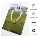 yanfind Great Martin Canvas Tote Bag Double Field Outdoors Grassland Countryside Land Kyjov Czechia Scenery Ground Tree Moravia Sunset white-style1 38×41cm