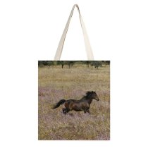 yanfind Great Martin Canvas Tote Bag Double Field Grassland Outdoors Horse Colt Wilderness Savanna Glória Portugal Running Countryside Plant white-style1 38×41cm