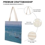 yanfind Great Martin Canvas Tote Bag Double Boat Transportation Vehicle Vessel Watercraft Sailboat Outdoors Yacht Ocean Sea white-style1 38×41cm