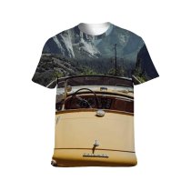 yanfind Adult Full Print T-shirts (men And Women) Adventure Aged Auto Automotive Cabriolet Car Colorful Convertible Space Drive Explore Freedom