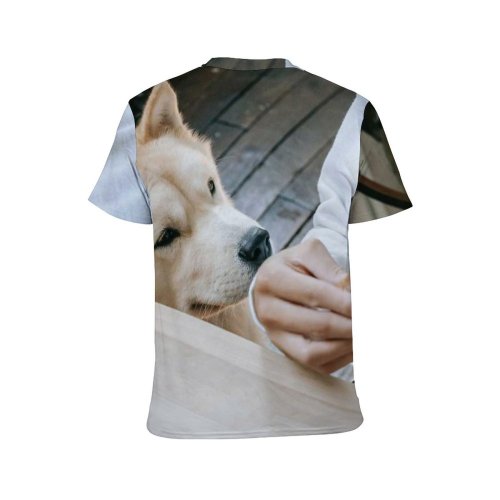yanfind Adult Full Print T-shirts (men And Women) Akita Inu Apartment Beverage Blurred Break Breakfast Café Caffeine Calm Casual