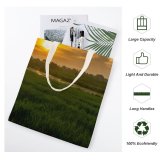 yanfind Great Martin Canvas Tote Bag Double Field Grassland Outdoors Canggu Countryside Paddy Бадунг Бали Индонезия Grass Plant Bali white-style1 38×41cm