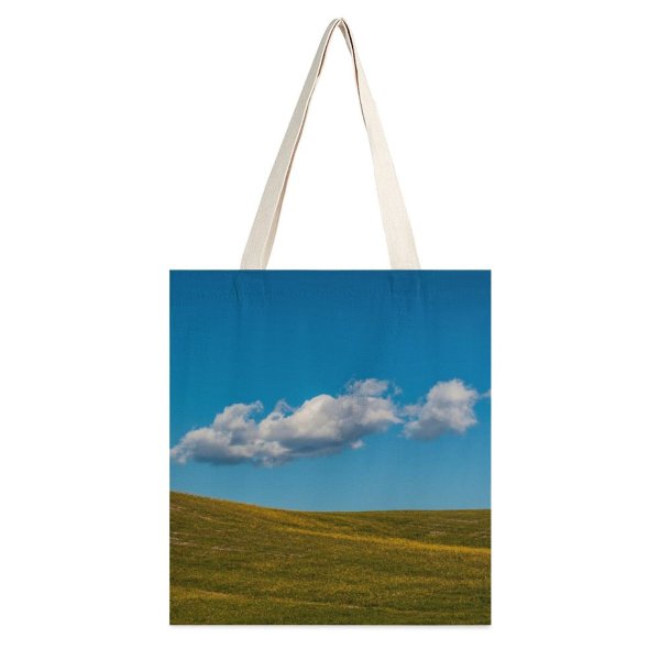 yanfind Great Martin Canvas Tote Bag Double Field Grassland Outdoors Italy Sky Countryside Cloud Cumulus Farm Meadow Rural Tuscany white-style1 38×41cm