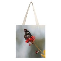 yanfind Great Martin Canvas Tote Bag Double Butterfly Insect Flower Invertebrate Park Khanvel India Moth Flora Plant Leaf Forest white-style1 38×41cm