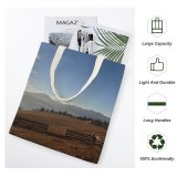 yanfind Great Martin Canvas Tote Bag Double Field Grassland Outdoors Countryside Italien Mound Rural Building Housing Plant Tree Jenesien white-style1 38×41cm